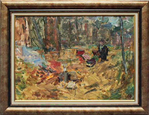 Диффинэ-Кристи Валентина Михайловна. В лесу у костра, станция Дружба